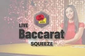 Baccarat Squeeze by Evolution, showcased at monro-at.at – game logo